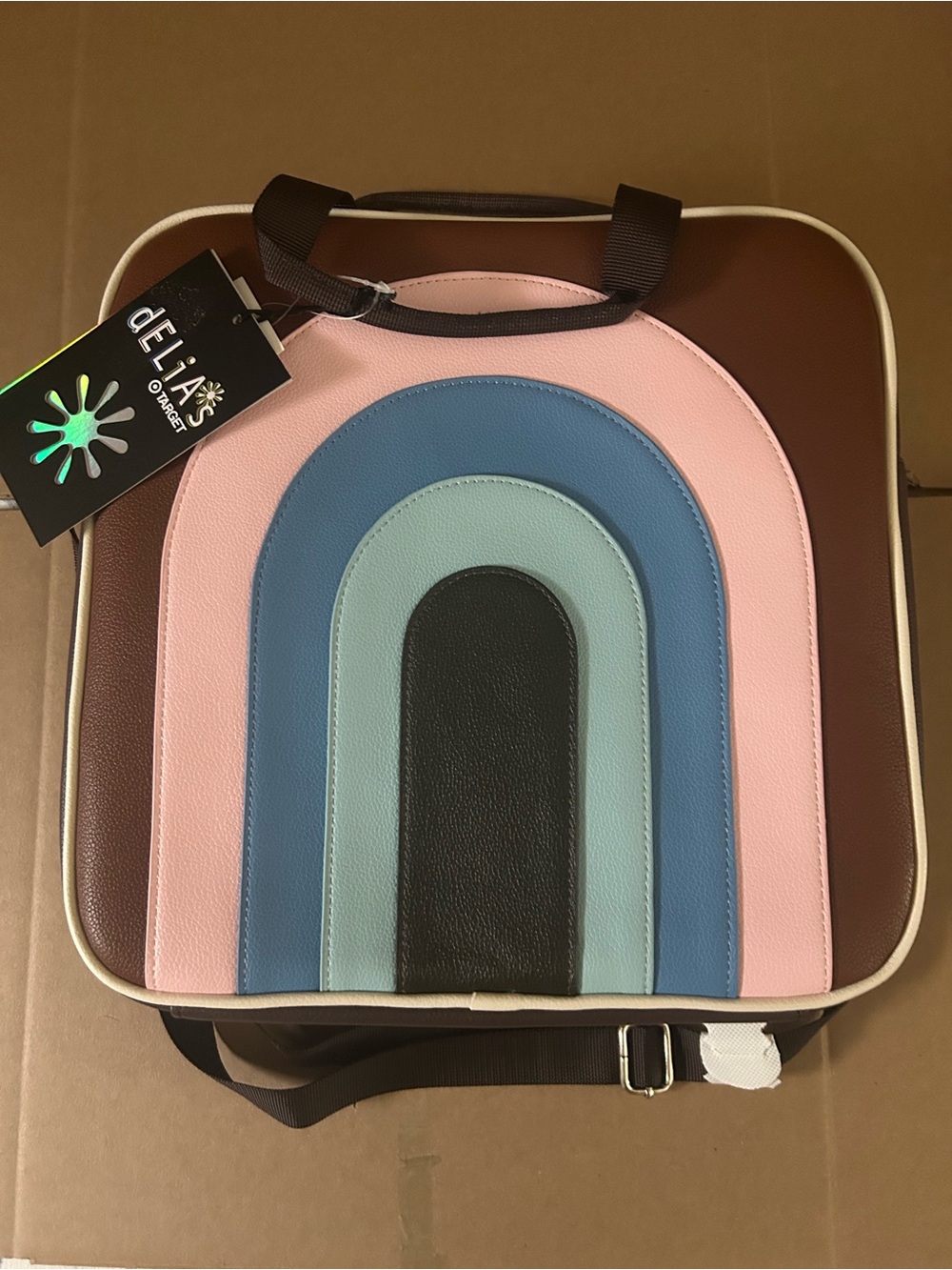 dELiA*s Pink, Blue & Brown Arch Backpack